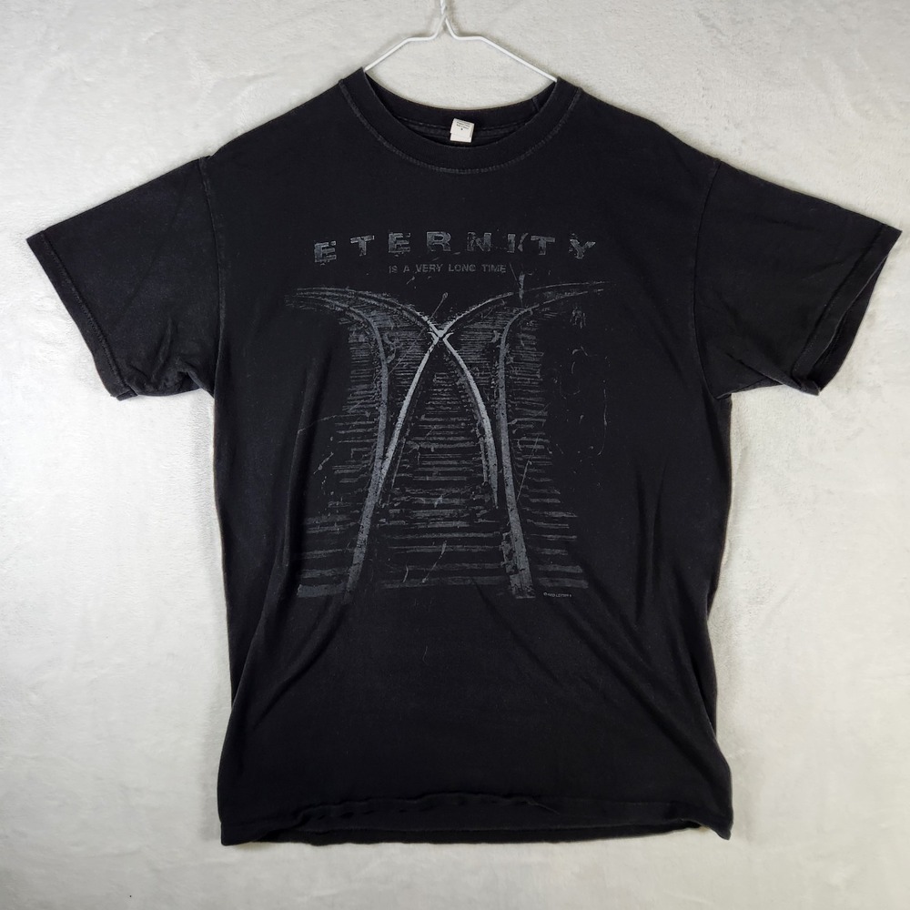 Vtg Eternity Graphic T Shirt Black Medium Christian Religious Y2K Tultex‎